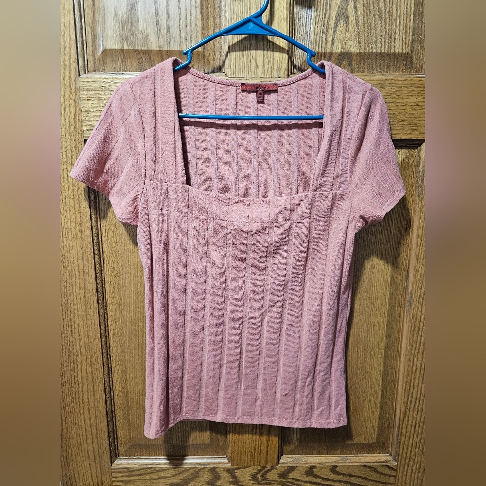 Red Brand Blush Short Sleeve Top